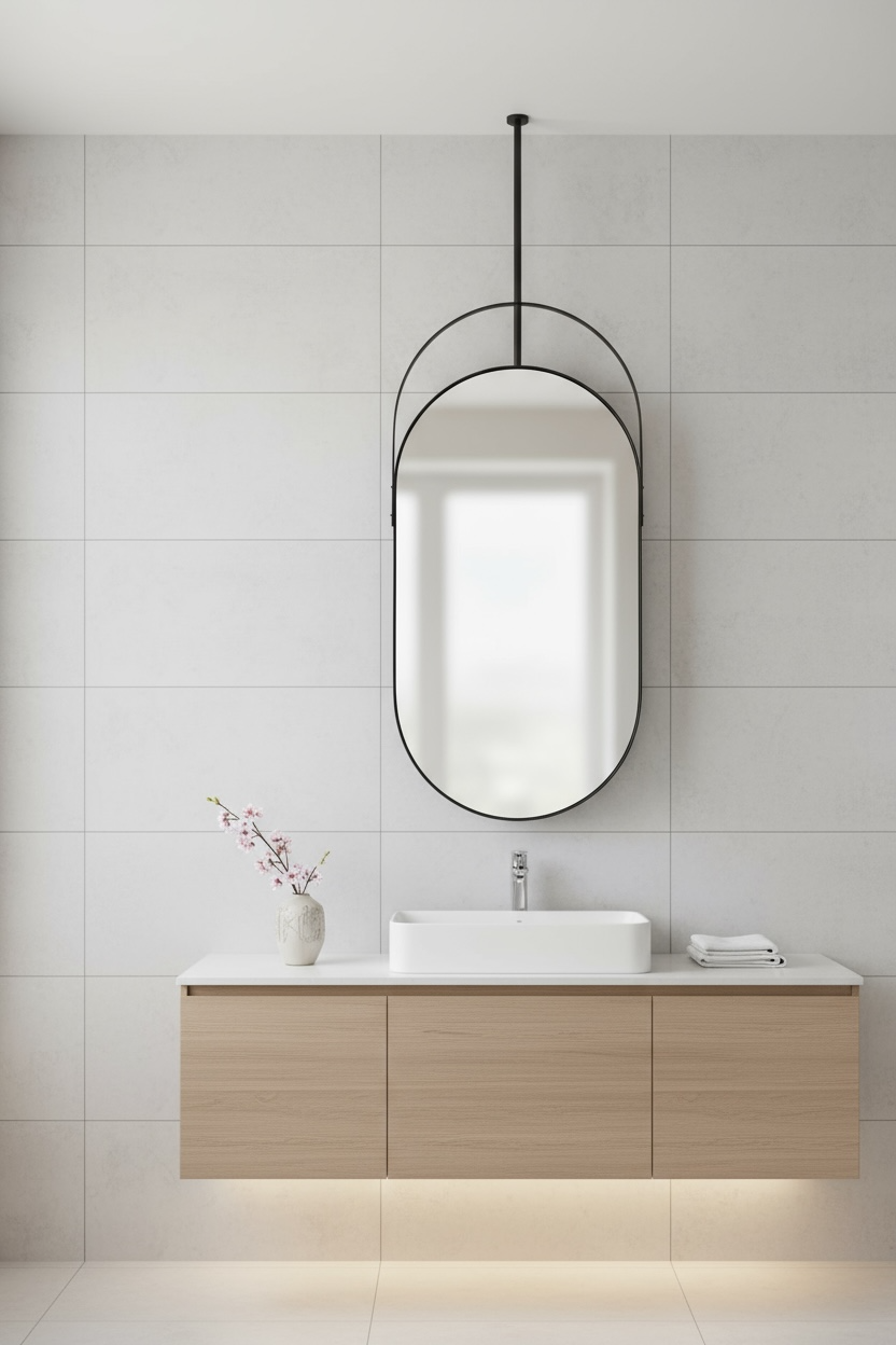 Q10 Black capsule suspended mirror