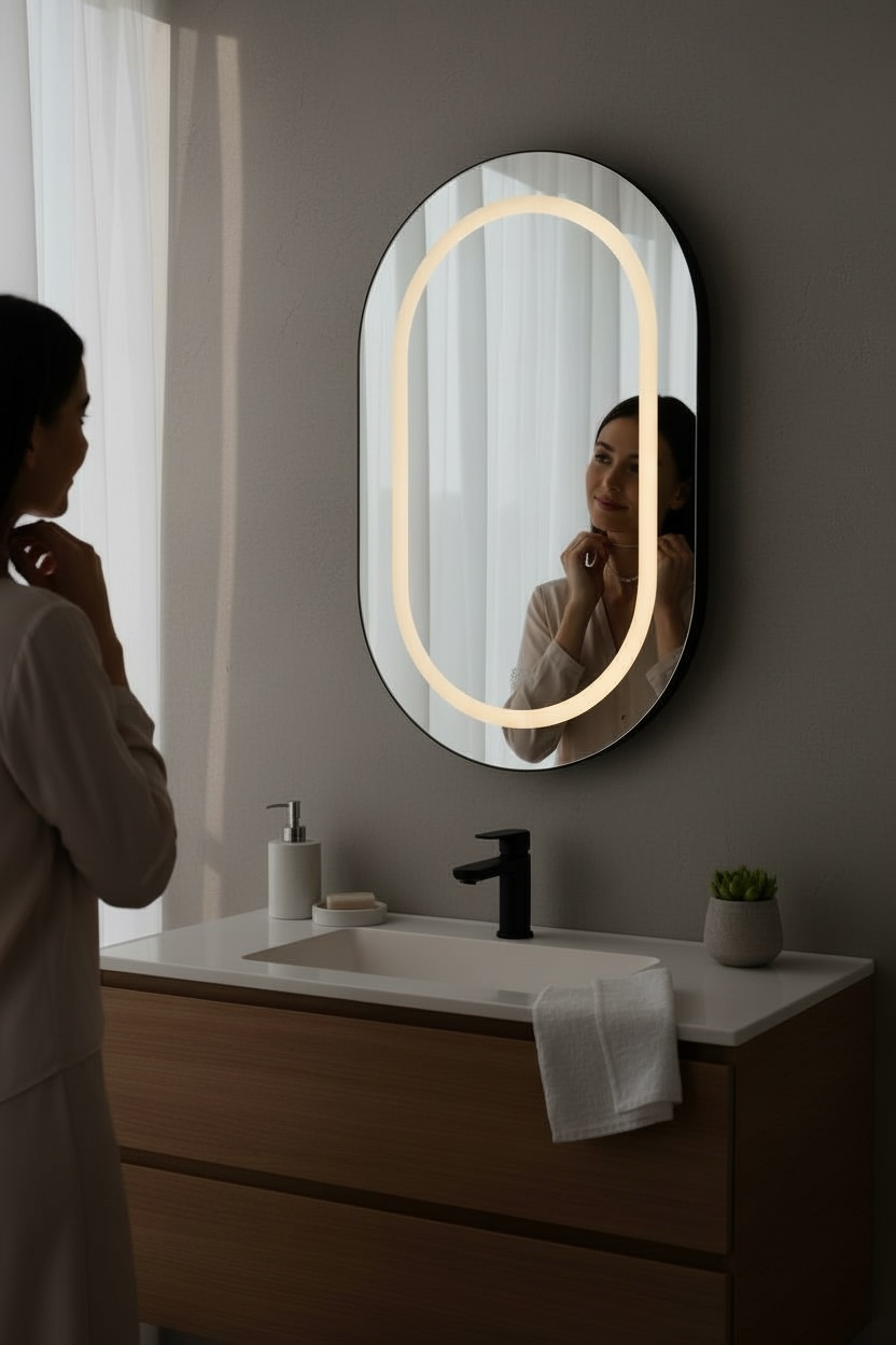 Black Capsule Storage led mirror