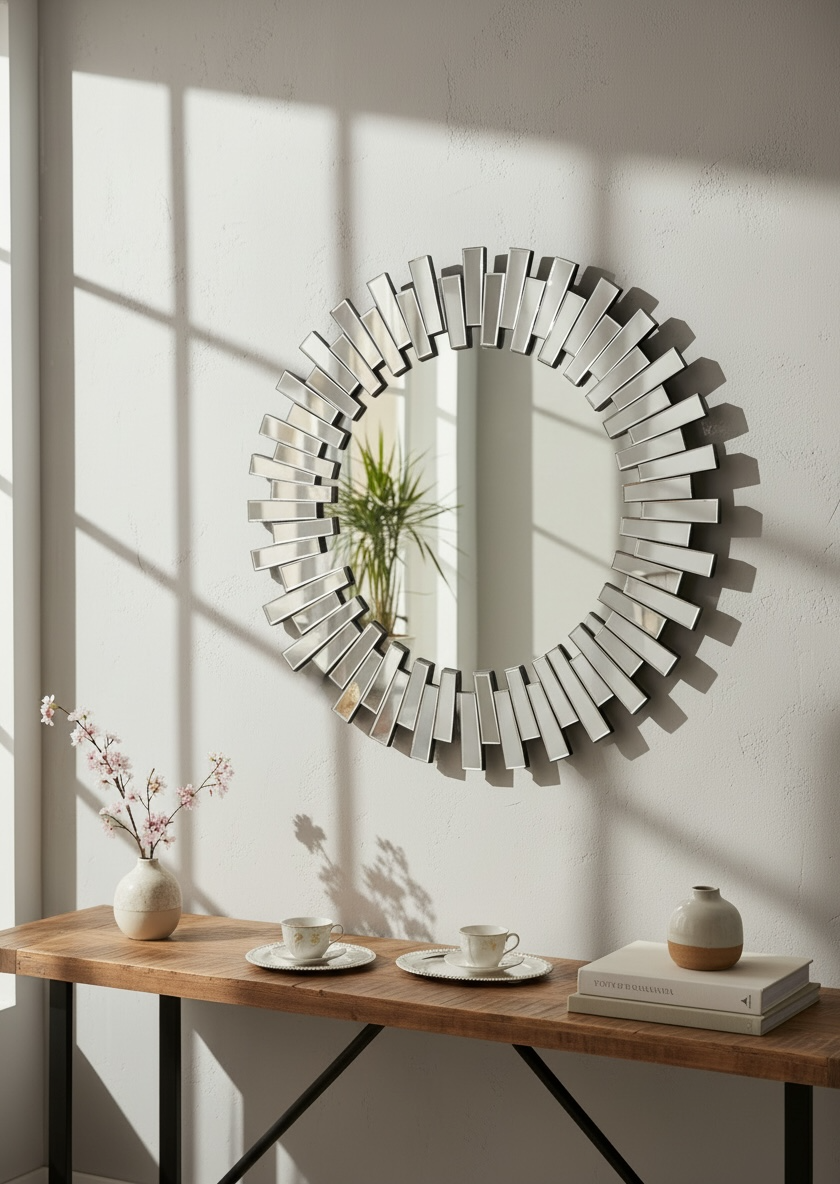 Decorative Glassy Lines Mirror