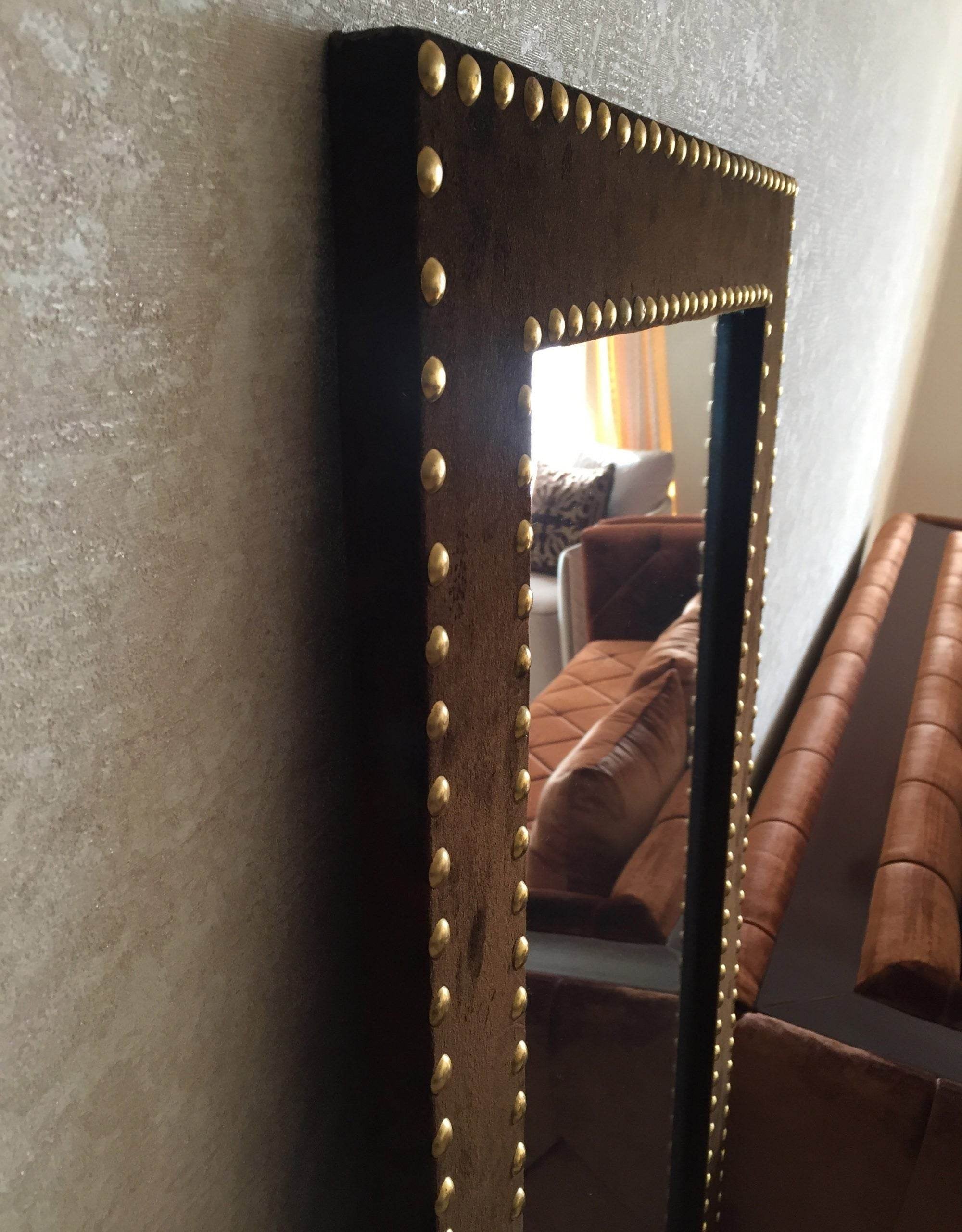 Brown Velvet Full Length Mirror