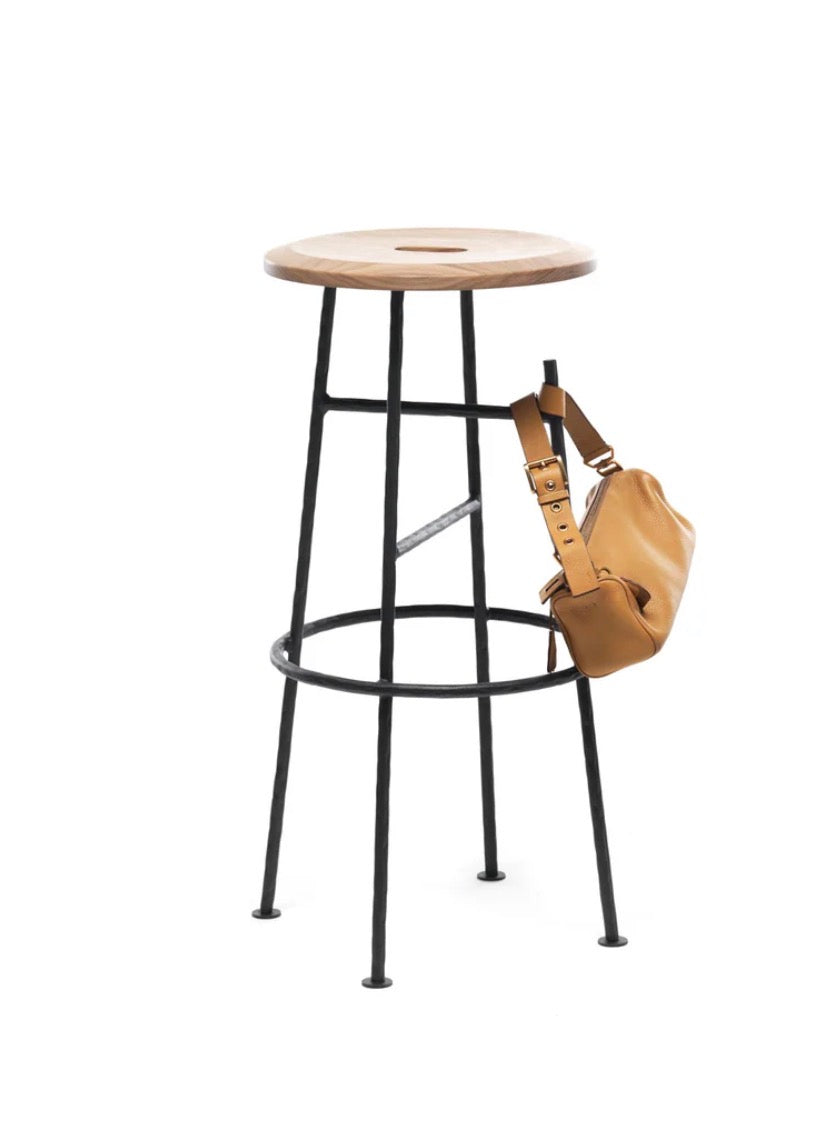 Beaten Black bar stool