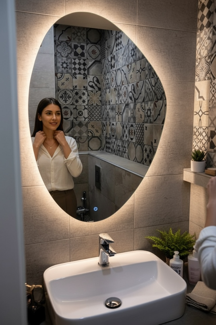 Stone Light Backlit Mirror