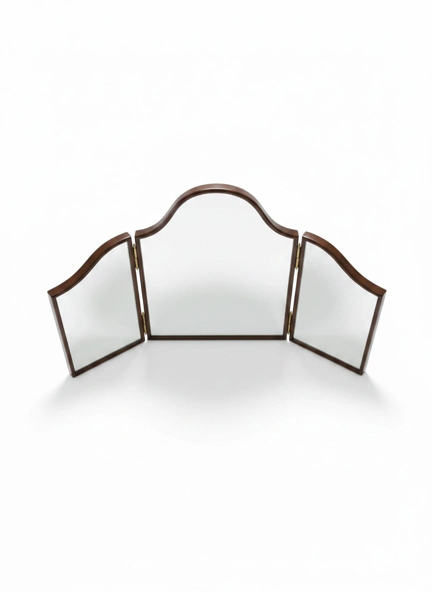 Wudsy foldable teak dresser mirror
