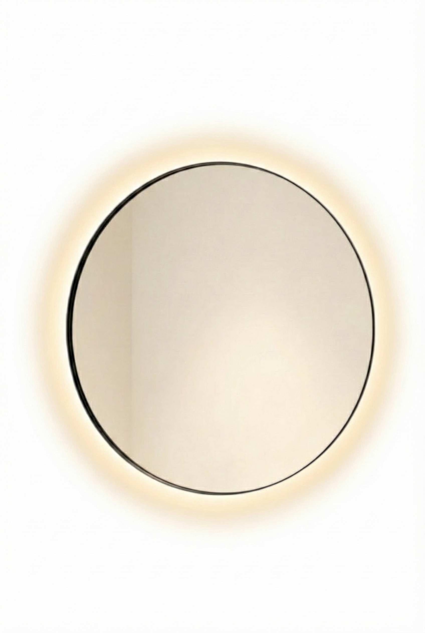Nofa Round Black Pvd Backlit Mirror With D-fogger
