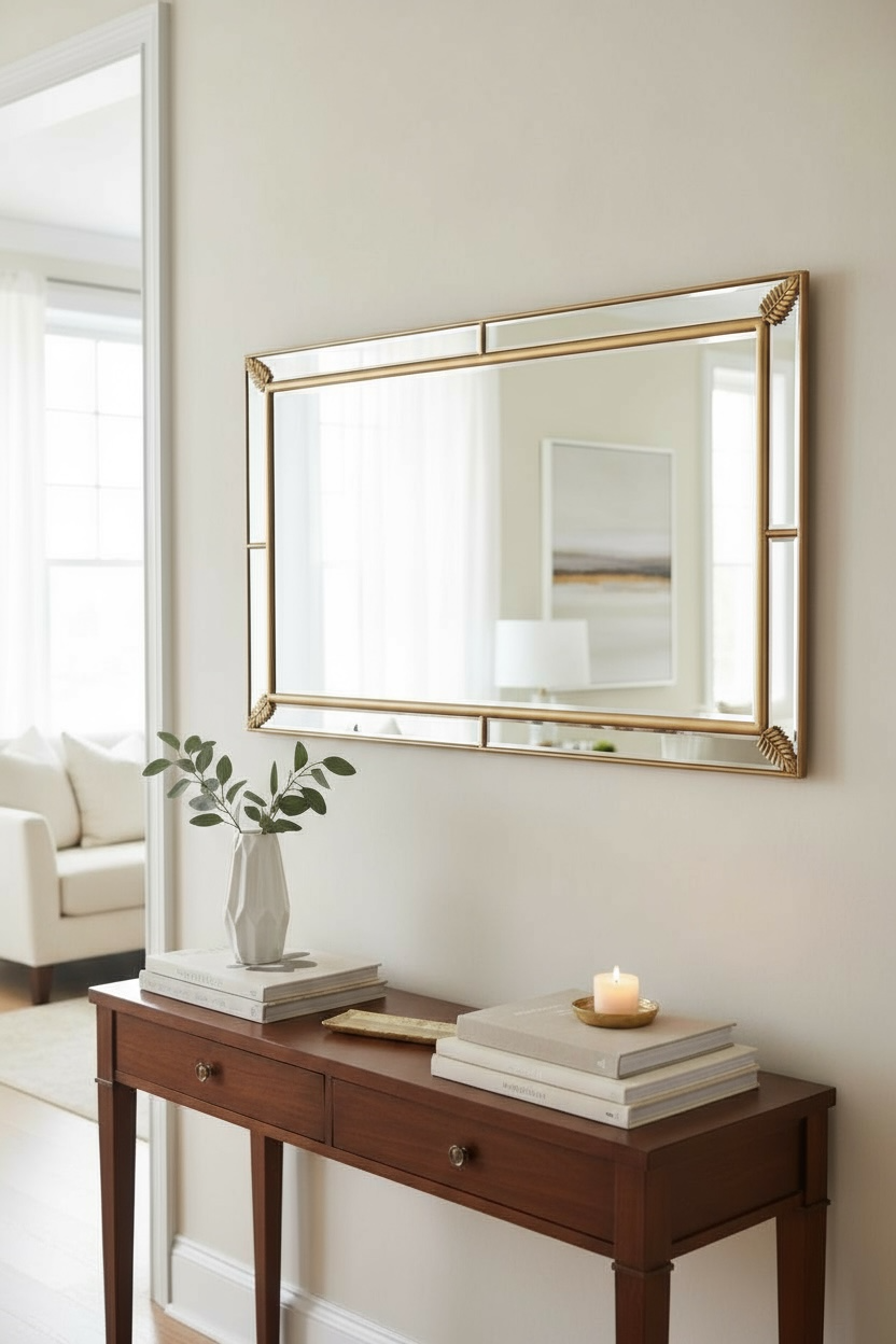 Antique gold leafsy dc mirror