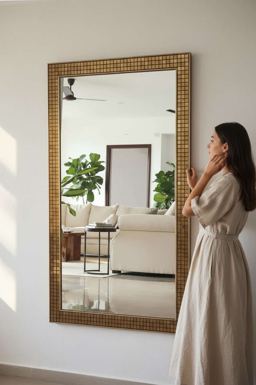 Gold Mosaic Dresser Mirror