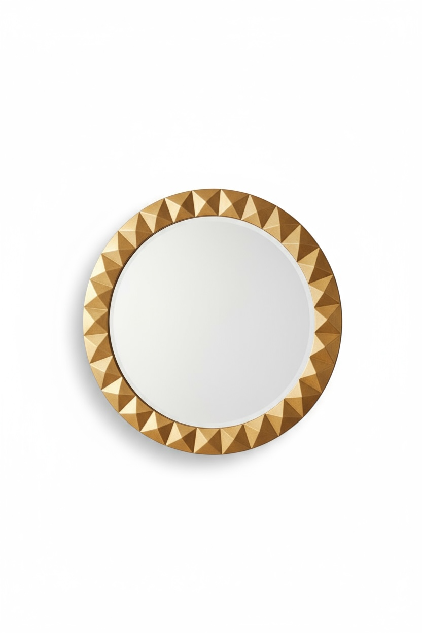 Round diamond edge cut decorative mirror