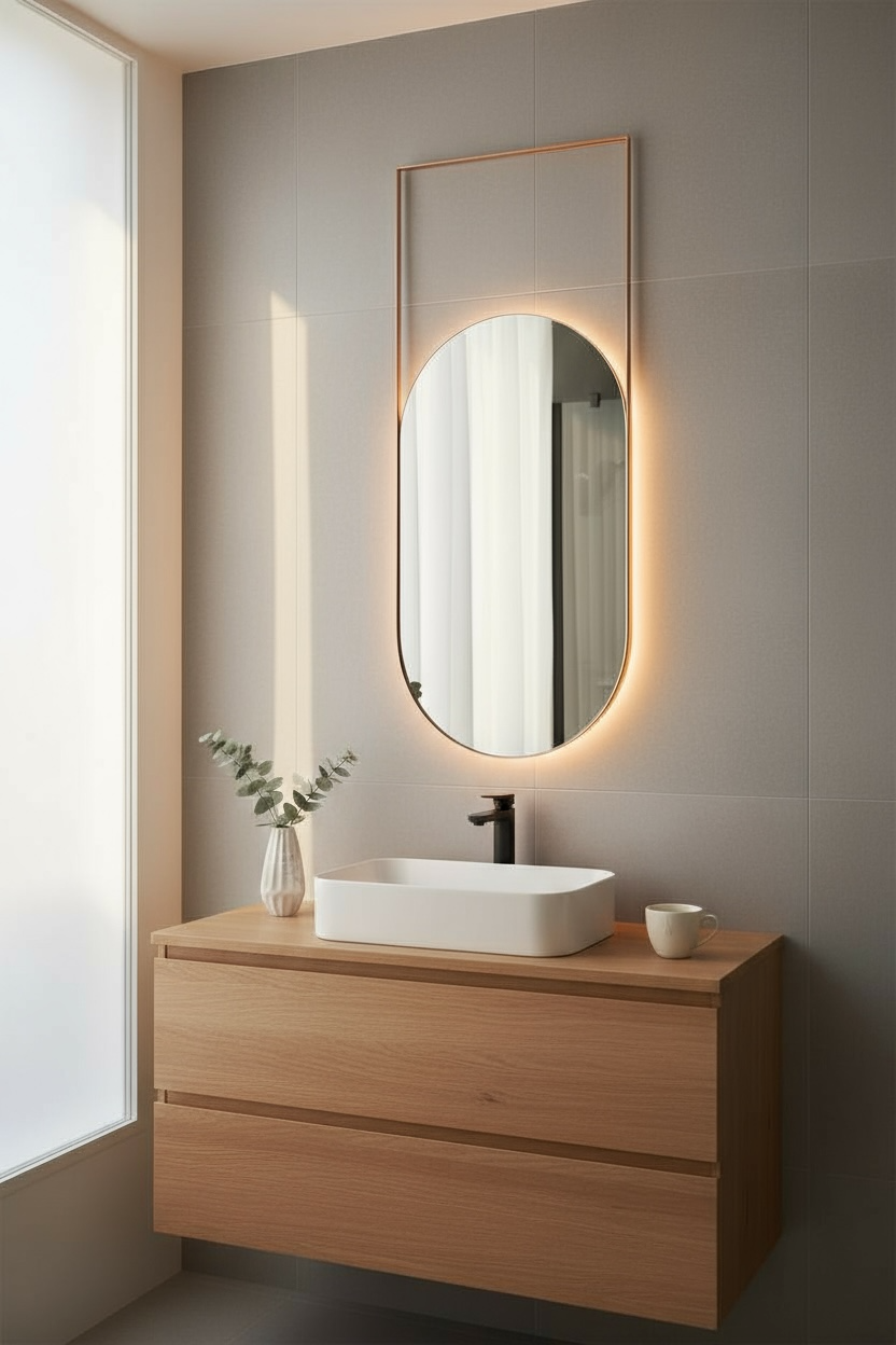 Q909 Rose gold suspended mirror