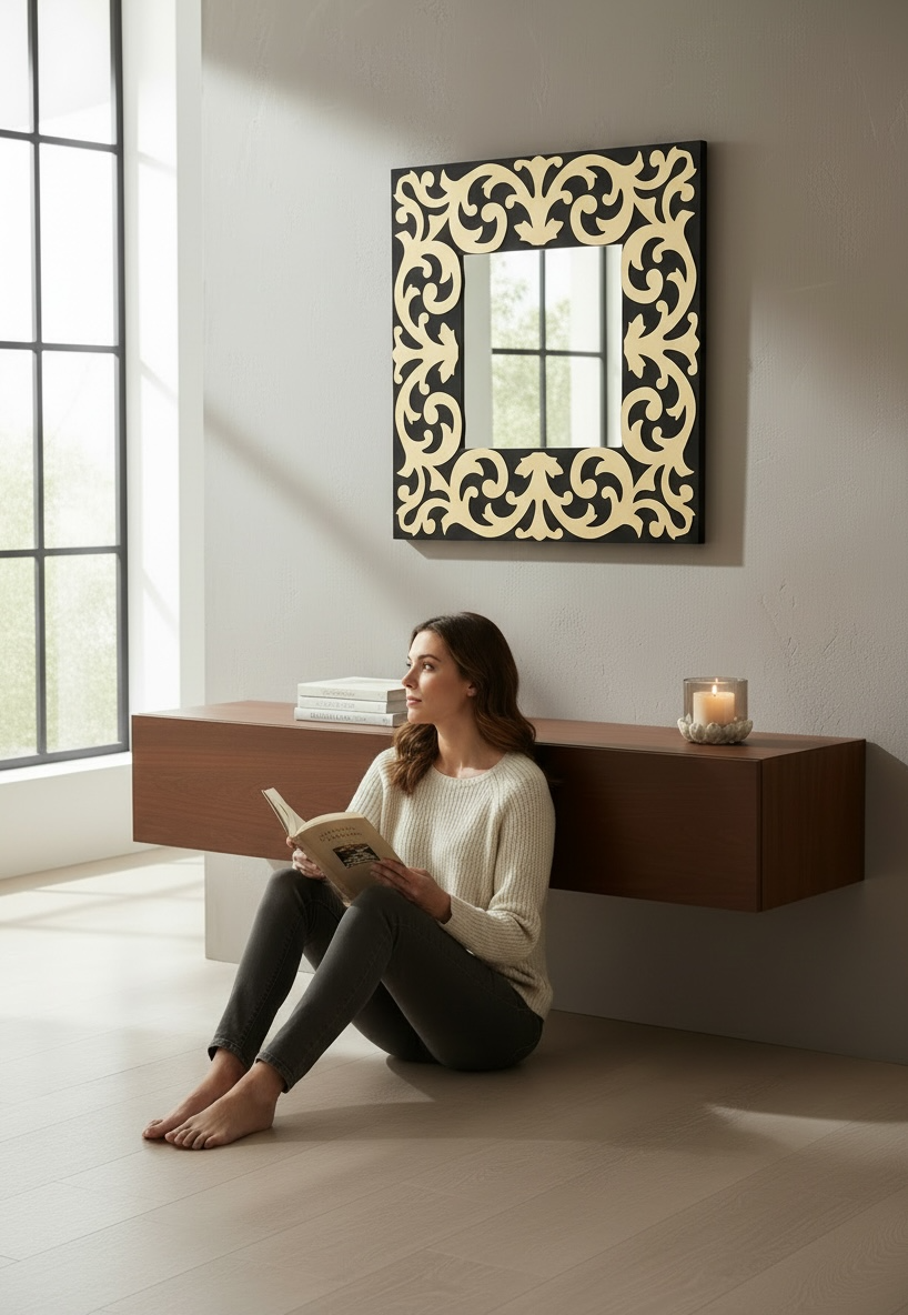 Black And Gold CNC Mirror