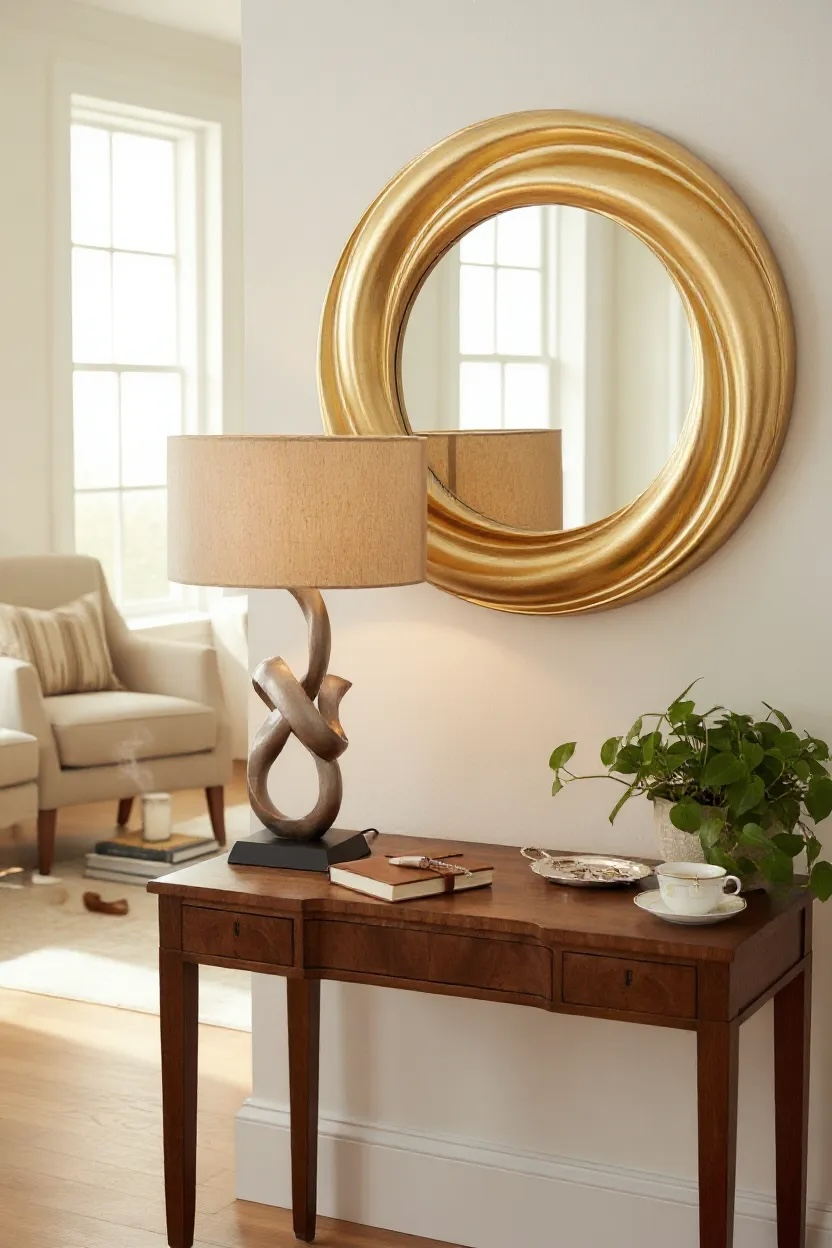 Round curves decorative mirror