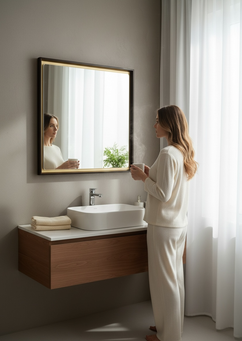 Brown-gold Tray Dc Mirror