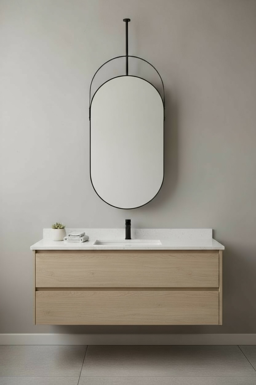 Q10 Black capsule suspended mirror