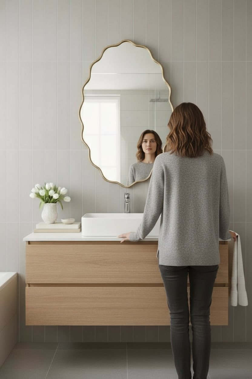 Weaving oval decorative mirror