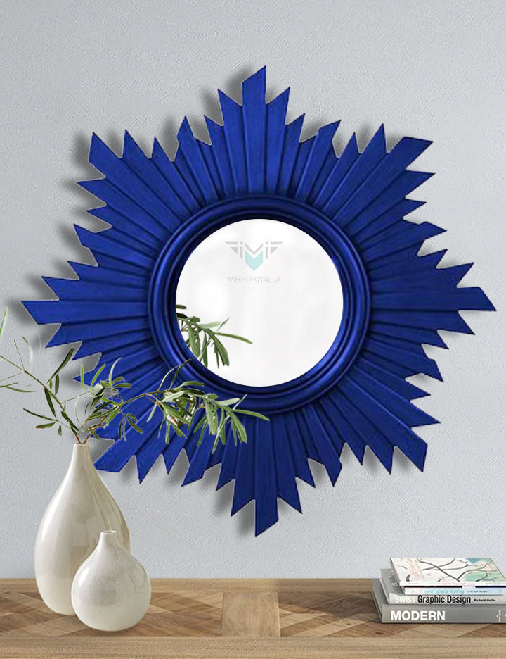 Blue Leafs Decorative Mirror