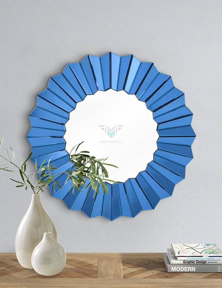 Blue Waves Decorative Mirror - Mirrorwalla