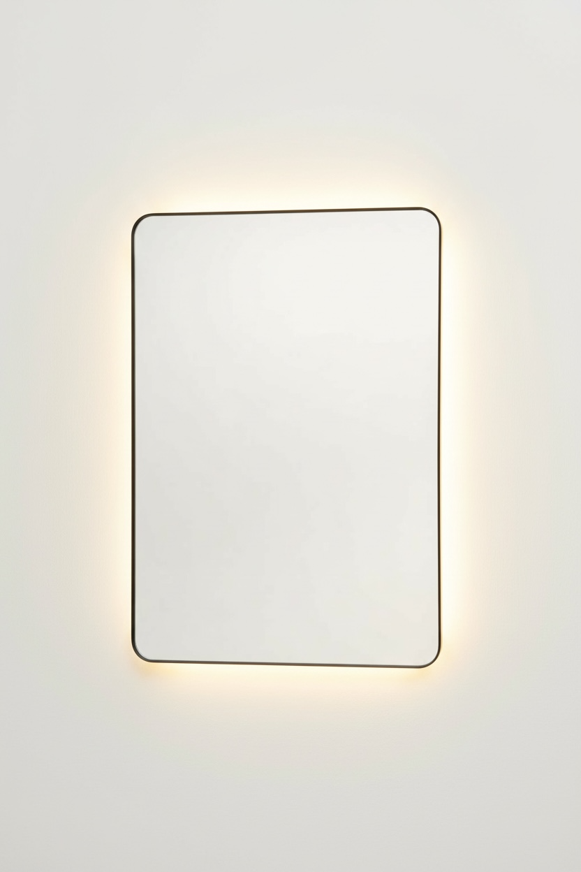 Enzo Black Backlit Pvd Mirror With Dfogger