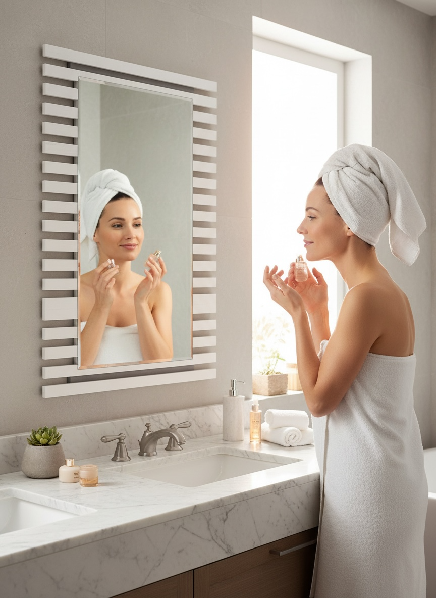 White Line Border Mirror