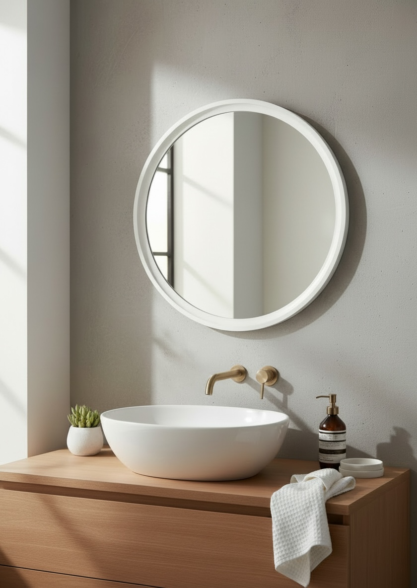 White-bowl Decorative Mirror