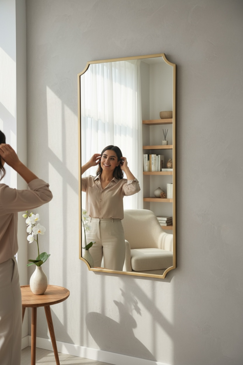 Rectangular diamond decorative mirror