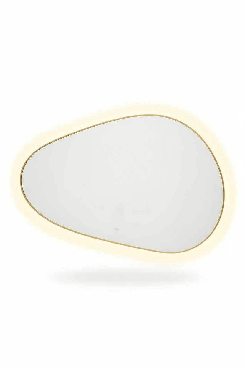 Gold stone backlit mirror