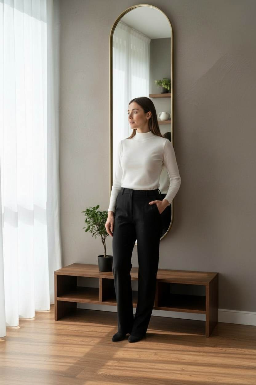 Glossy Gold Capsule Long Mirror