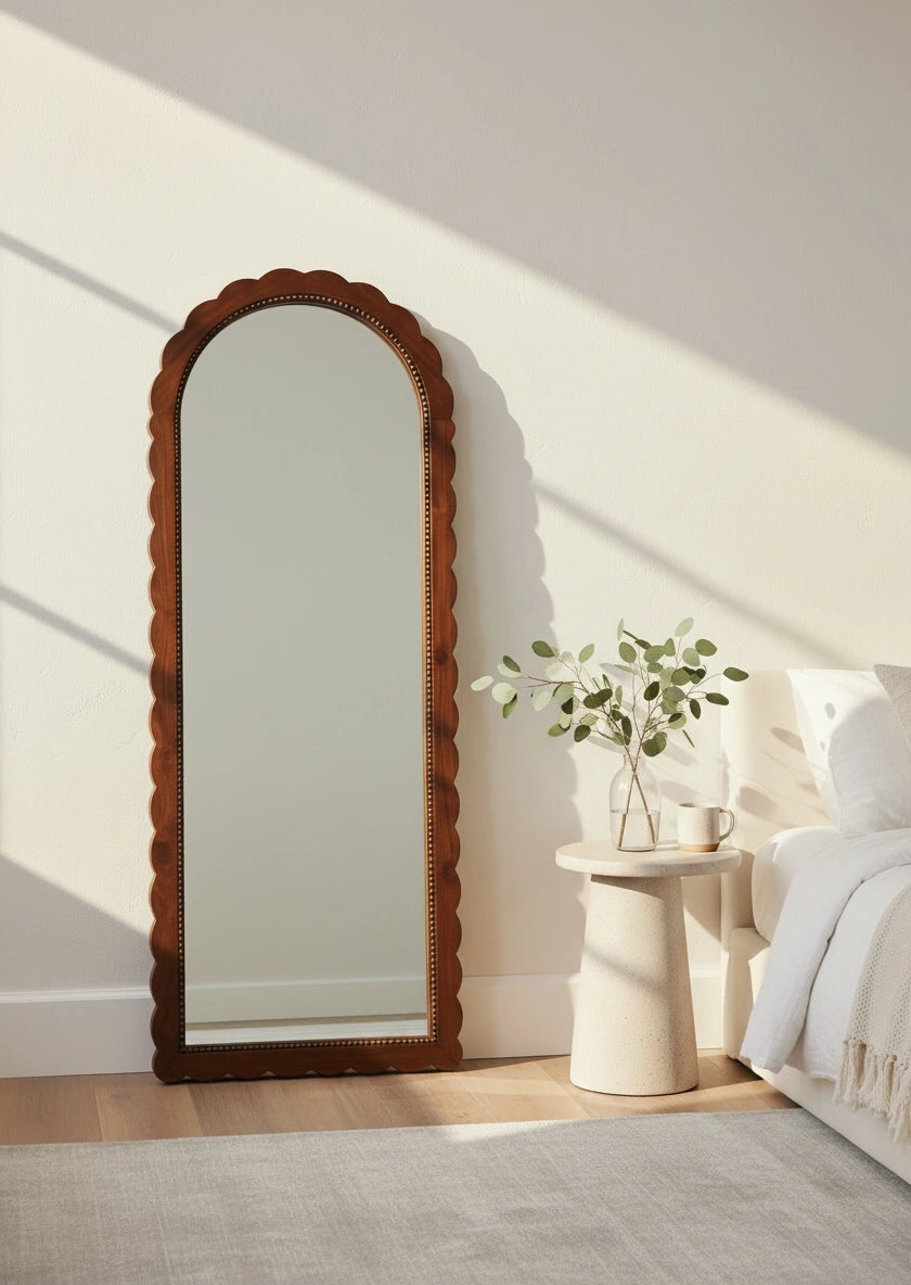 Weaving Teak Full length Mirror