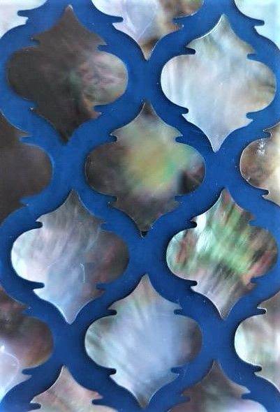 Blue Pearls Leaf Dc Mirror