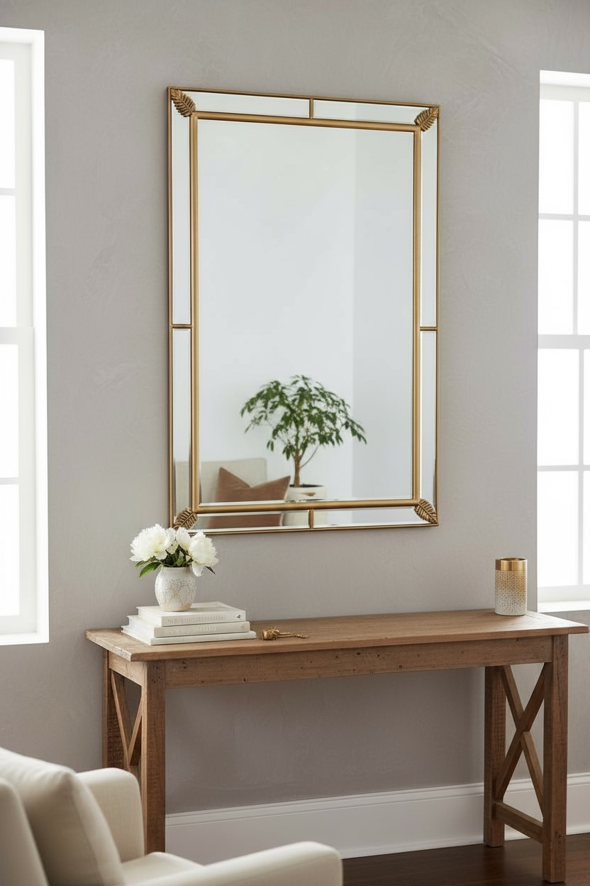Antique gold leafsy dc mirror