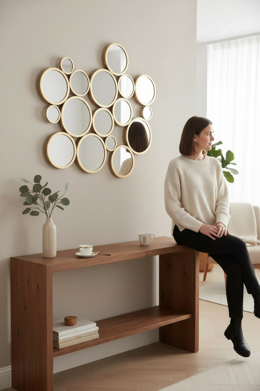 Gold Rings Decorative Mirror