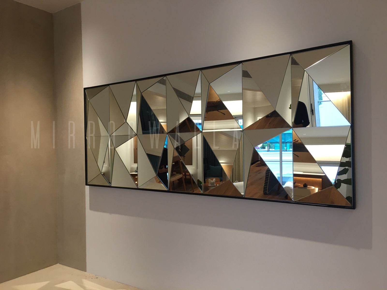Black SS framed pyramid mirror - Mirrorwalla