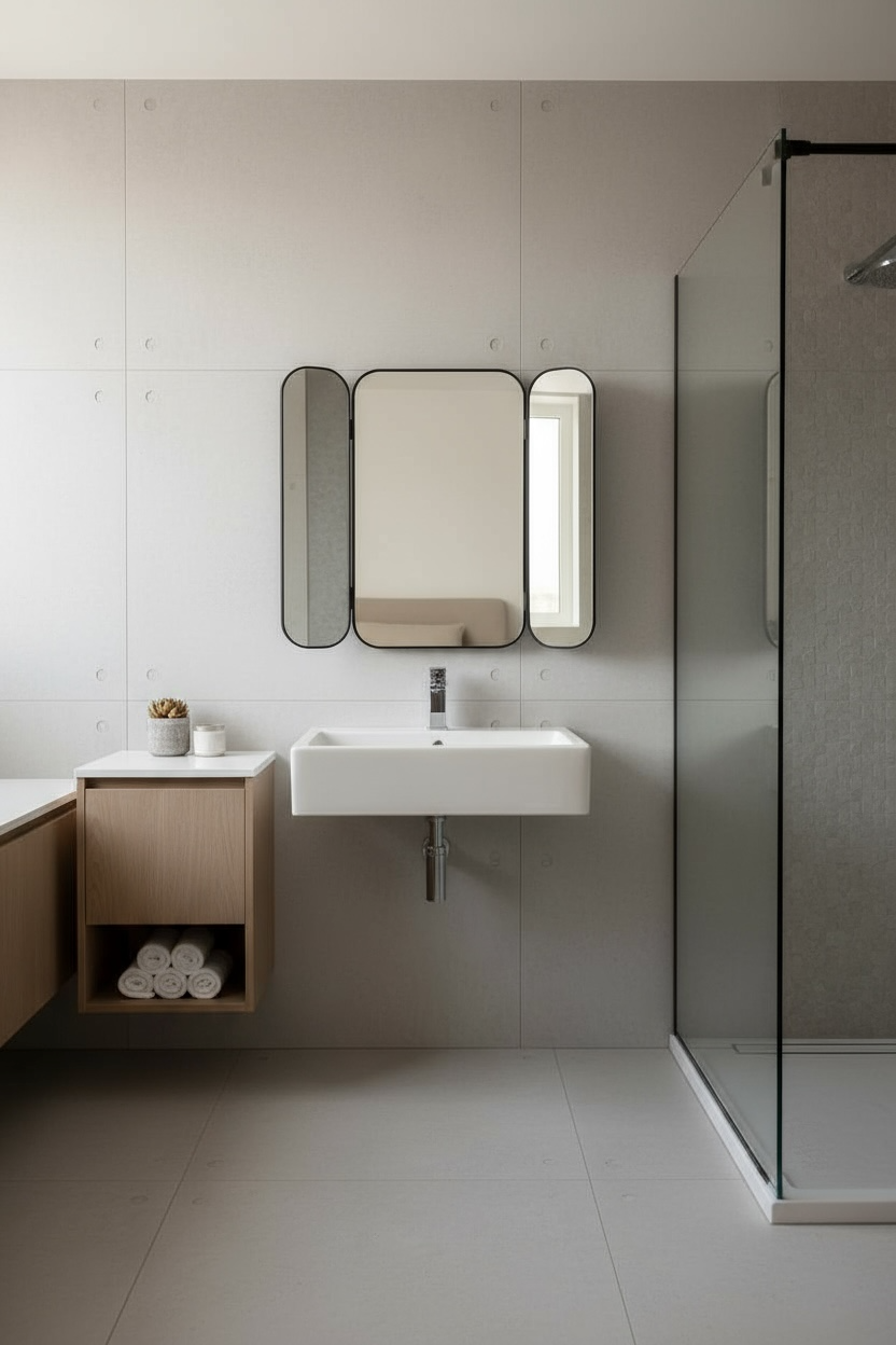 Migo-S movable bathroom mirror