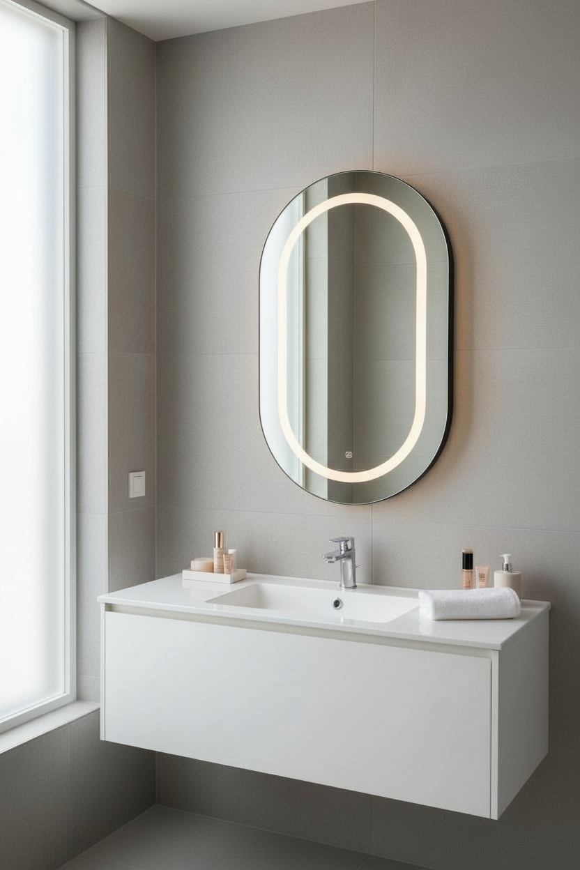 Black Capsule Storage led mirror