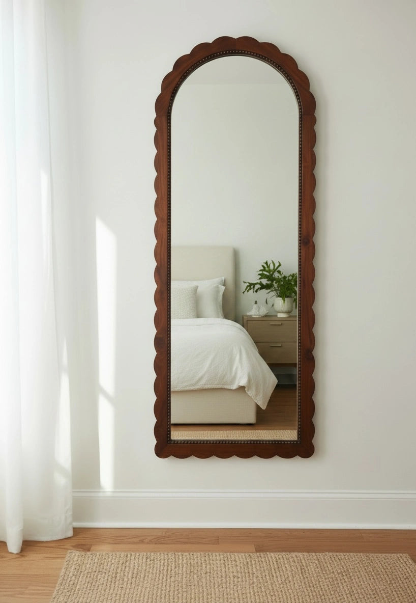 Weaving Teak Full length Mirror