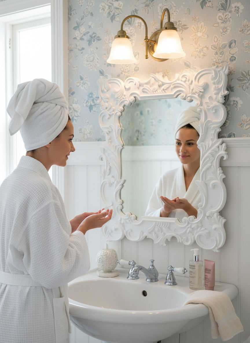 Ultimate White Carving Mirror