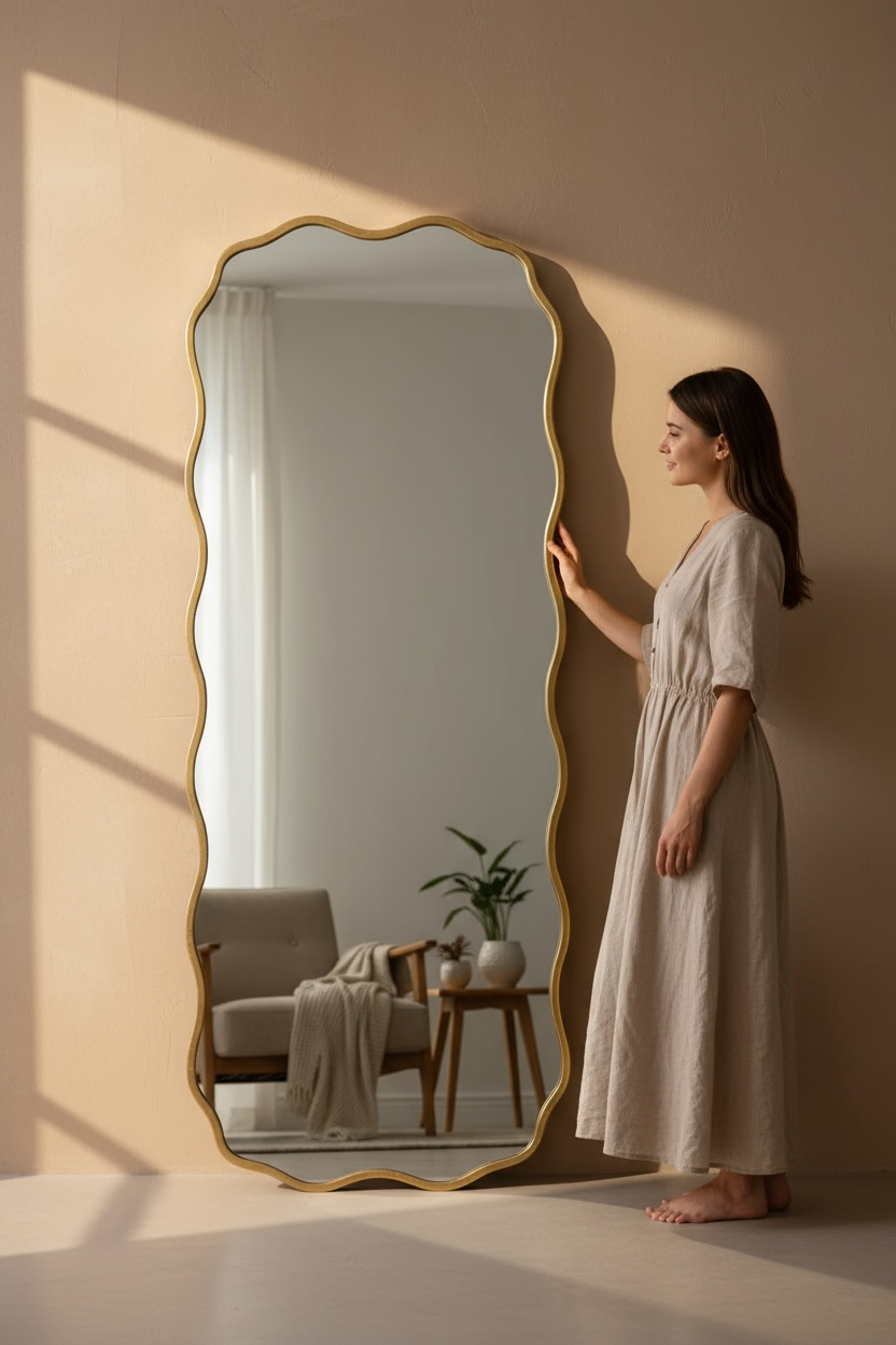 Gold Pyramids Dresser Mirror