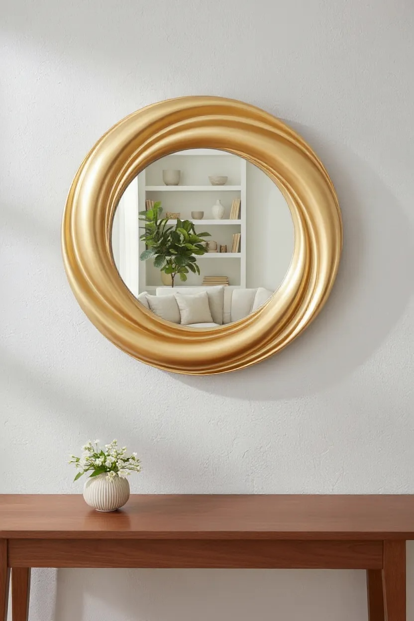 Round curves decorative mirror