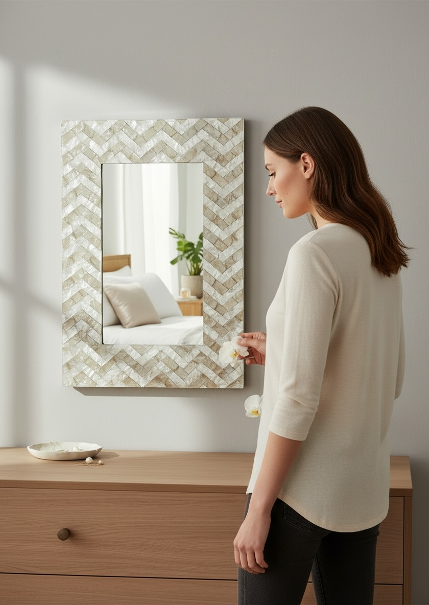 Wave Pearl Designer Mirror