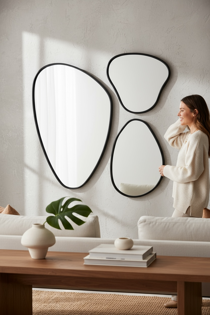 Black pebbles dc mirror