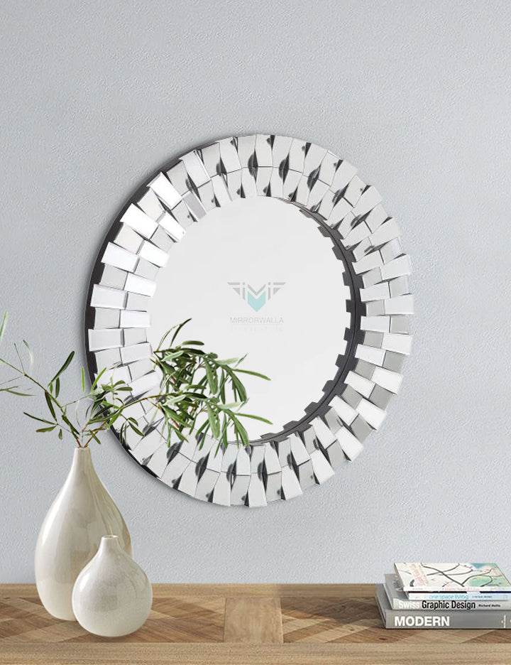 Decorative Glassy Leafs Mirror - Mirrorwalla