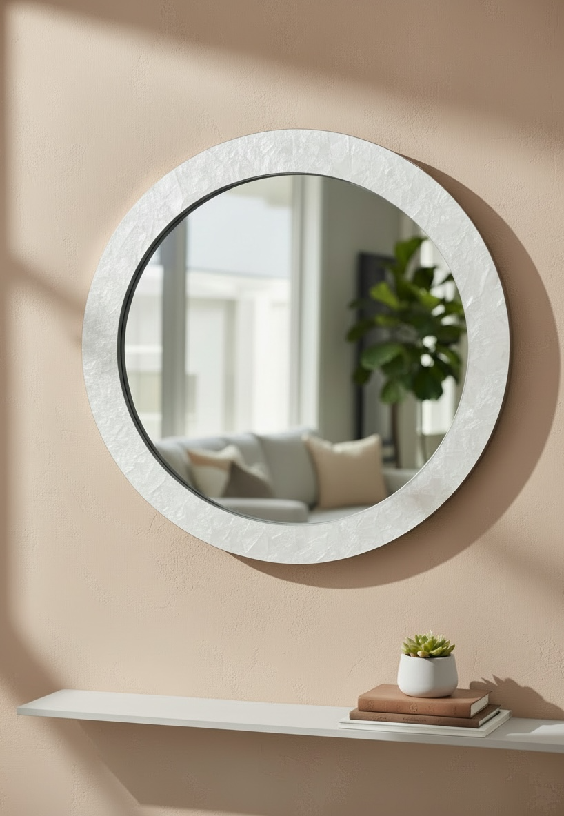Ivory Silver Decorative Mirror