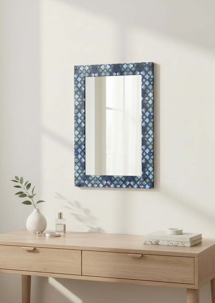 Blue Pearls Leaf Dc Mirror