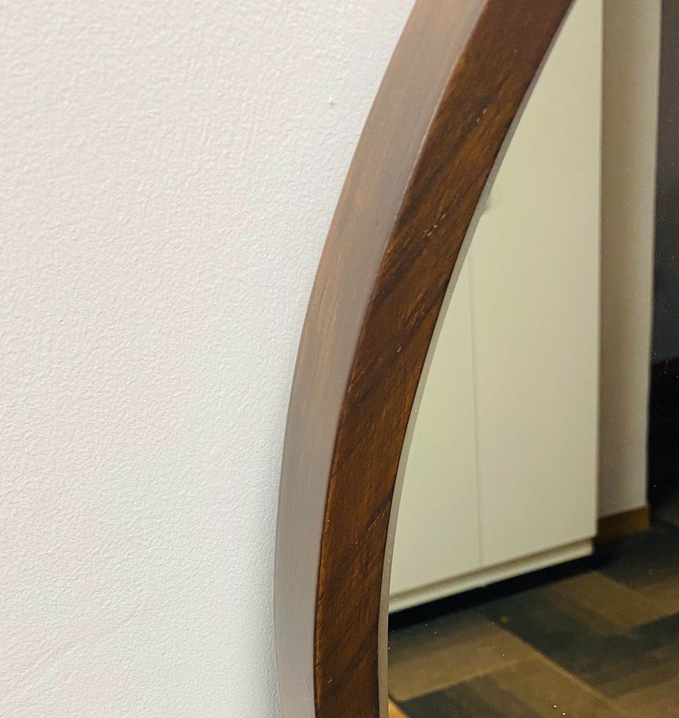 Teak Oval Dresser Mirror