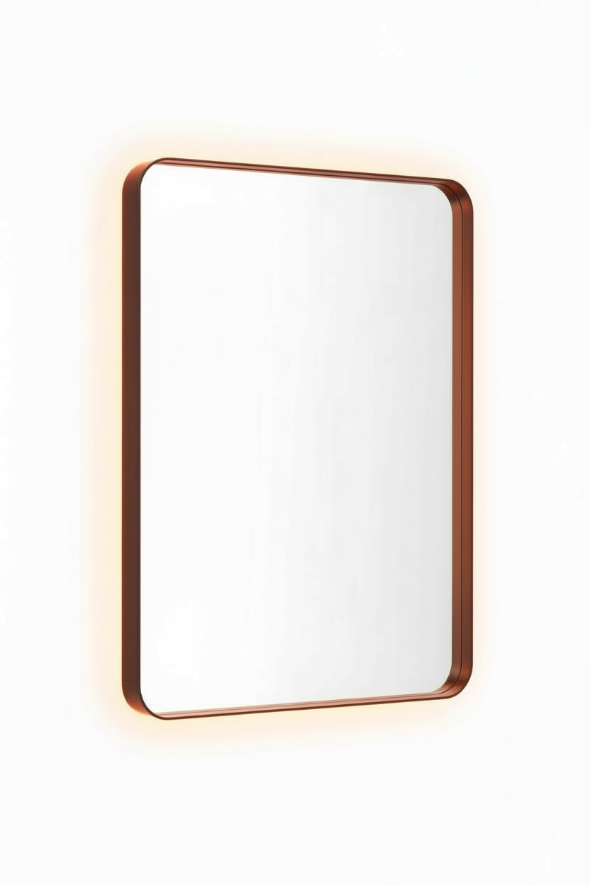 Black Rectangular Pvd Lighted Mirror