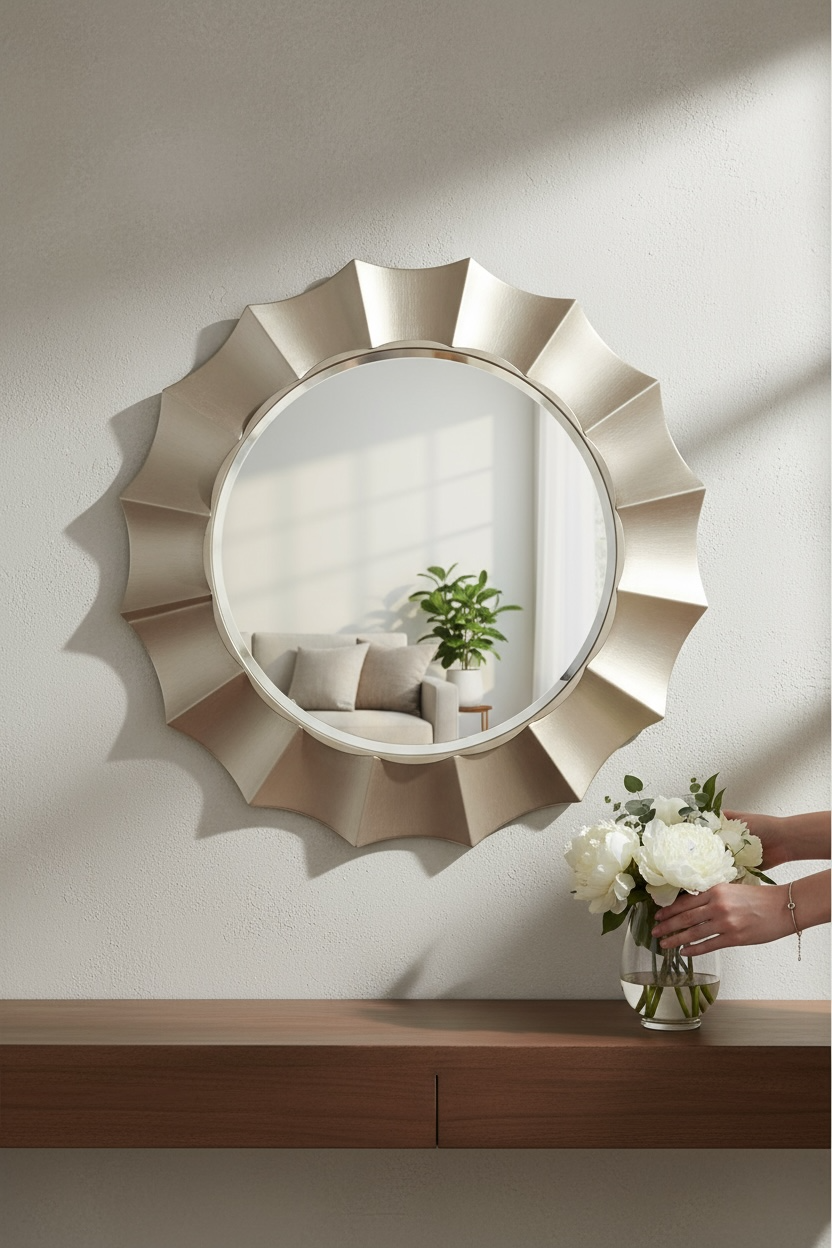 Bet round decorative mirror