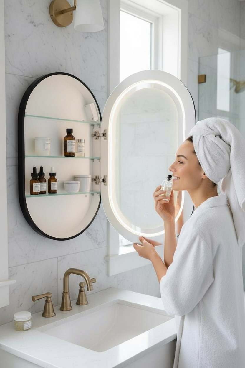 Black Capsule Storage led mirror