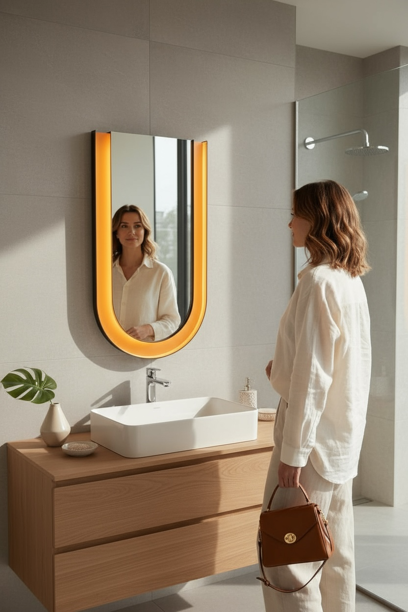 Brown Yuri led backlit mirror