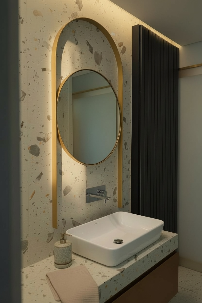 Brass Pvd Circle Crown Dc Mirror