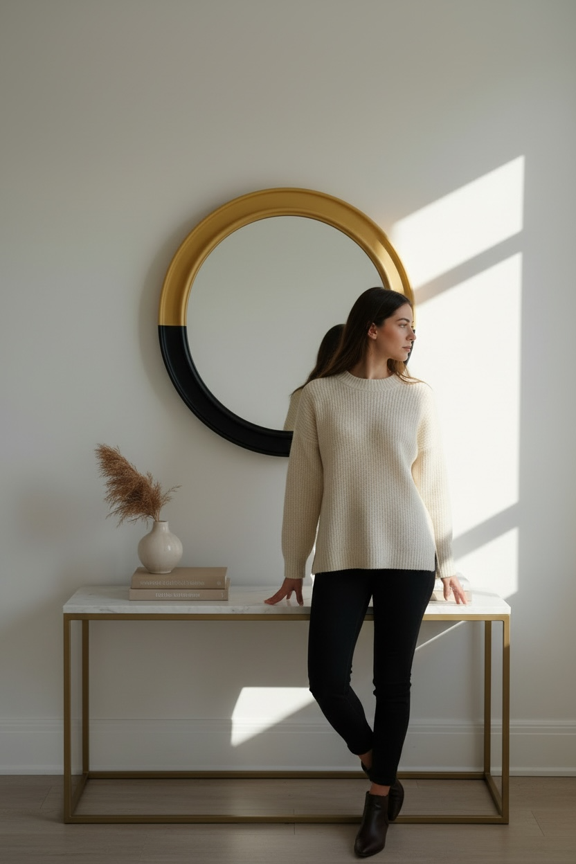 Aster Yellow Decorative Mirror