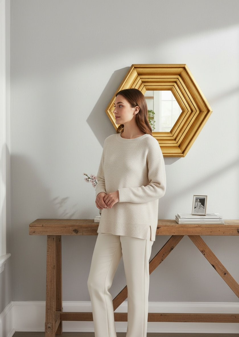 Gold Hexa Decorative Mirror