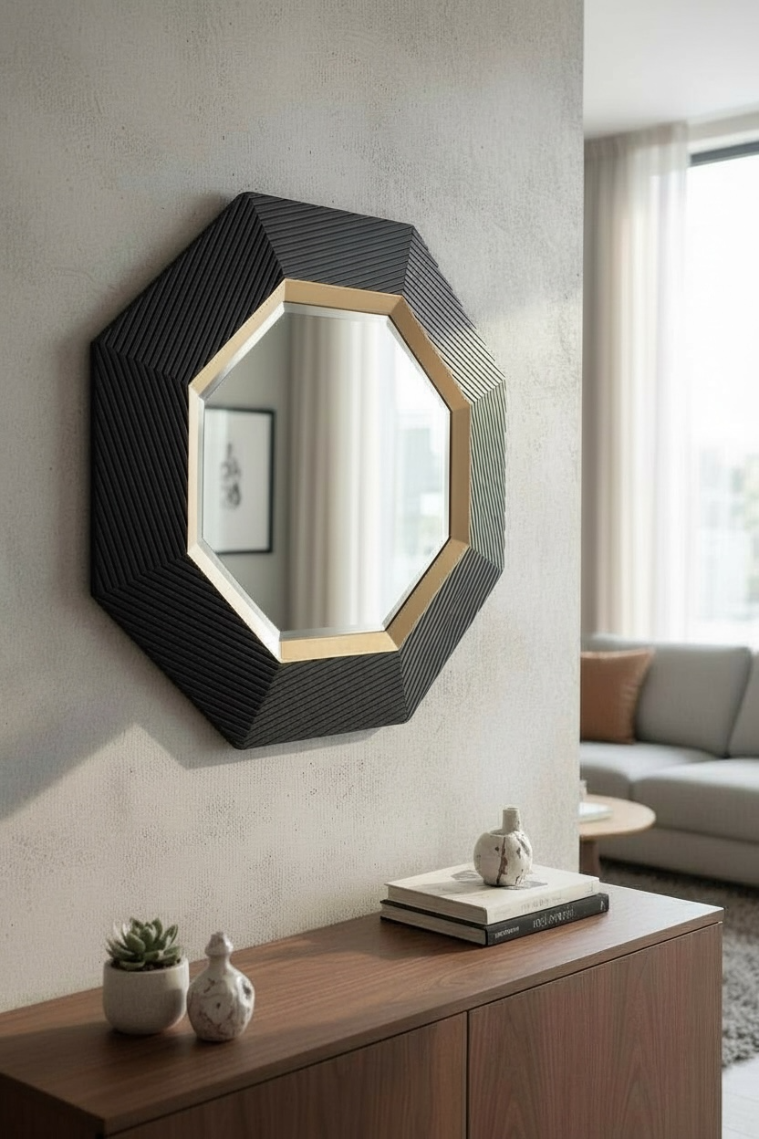 Black Hexgold decorative mirror